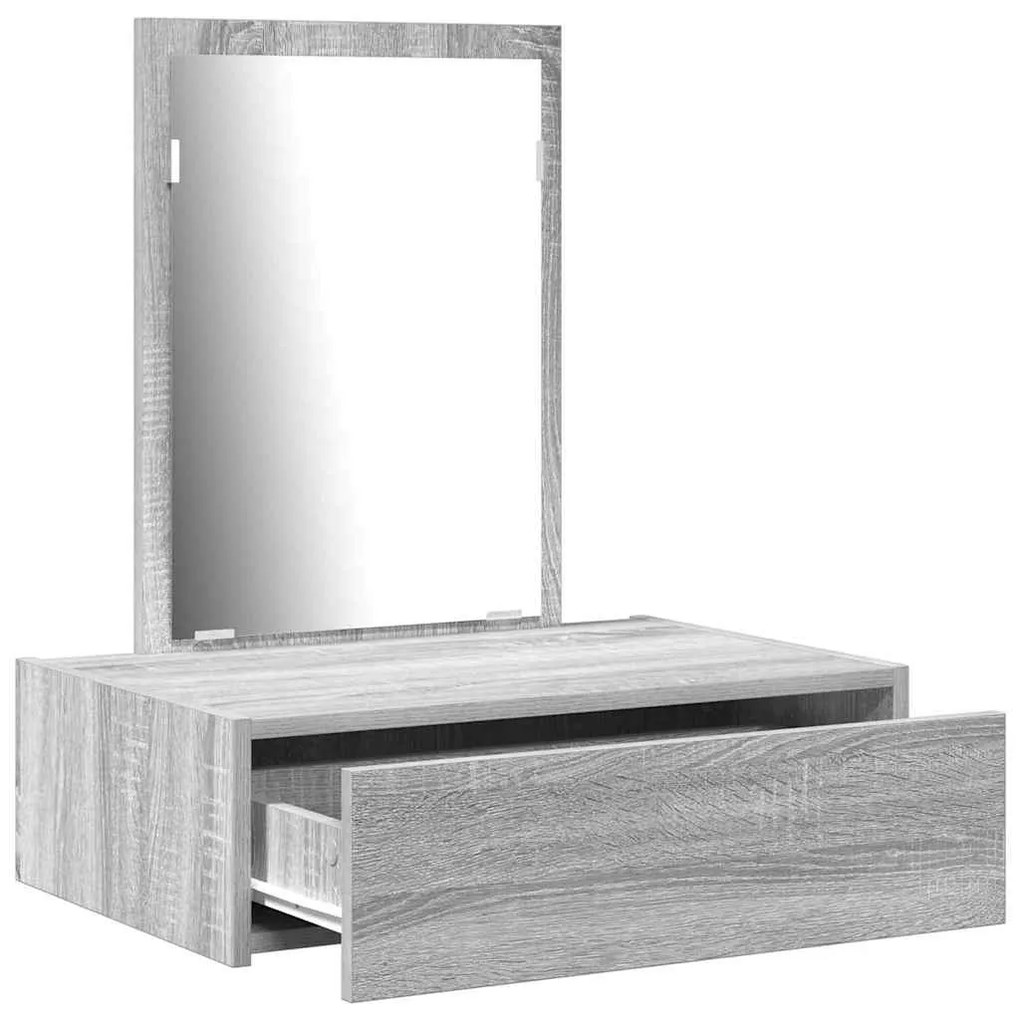 Mesa de Maquiagem Suspensa em Cinza Sonoma, 60x40x70 cm