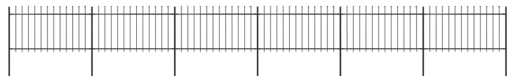 vidaXL Cerca de jardim com topo em forma de lança em aço 1070x100 cm, preta