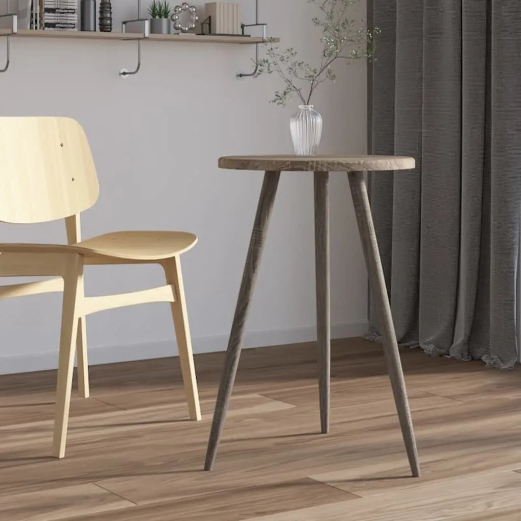 286086 vidaXL Mesa bistrô Ø50x76 cm MDF e ferro cinzento