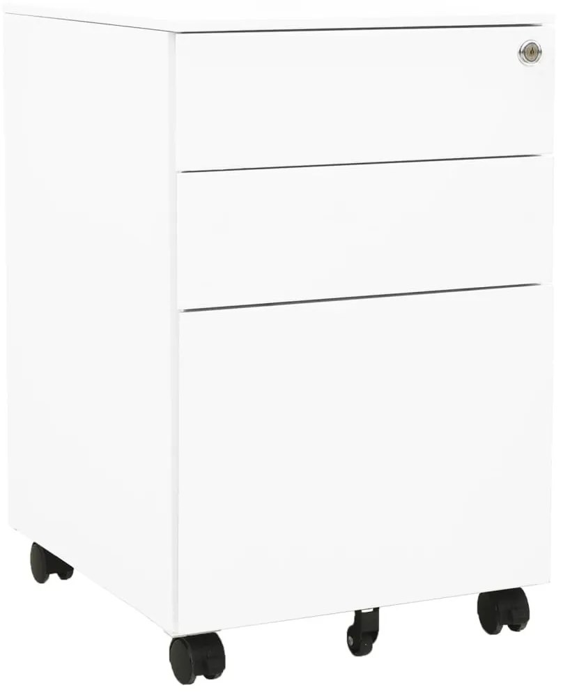 vidaXL Arquivador móvel aço 39x45x60 cm branco