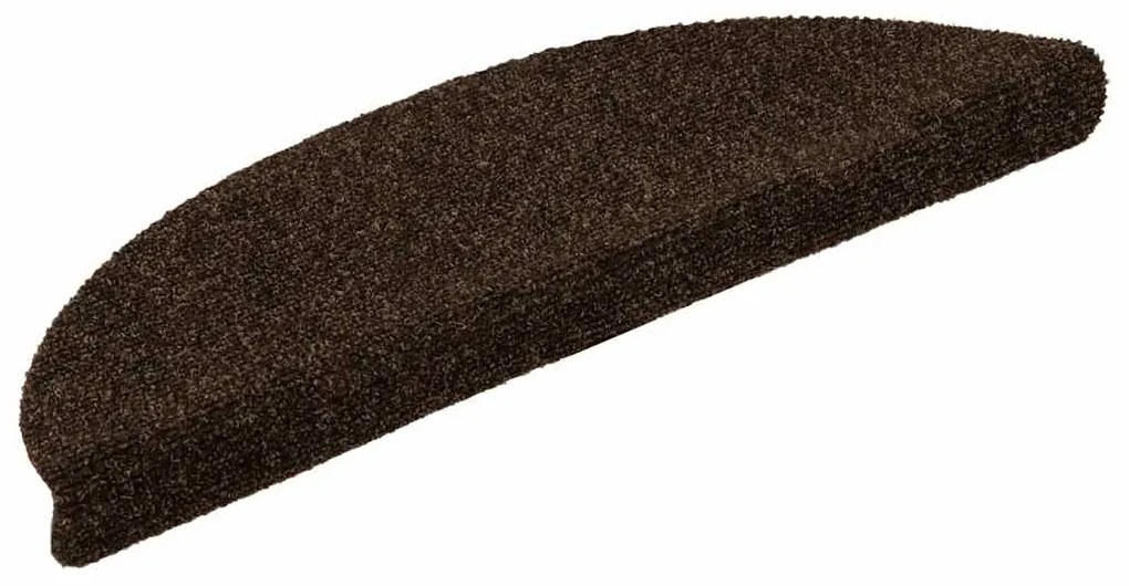 Tapetes escada autoadesivos 5 pcs 56x17x3 cm agulhado castanho