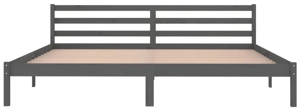 Estrutura de cama 200x200 cm pinho maciço cinzento