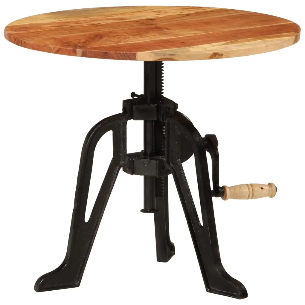 Mesa de apoio 60x(42-62) cm acácia maciça e ferro fundido
