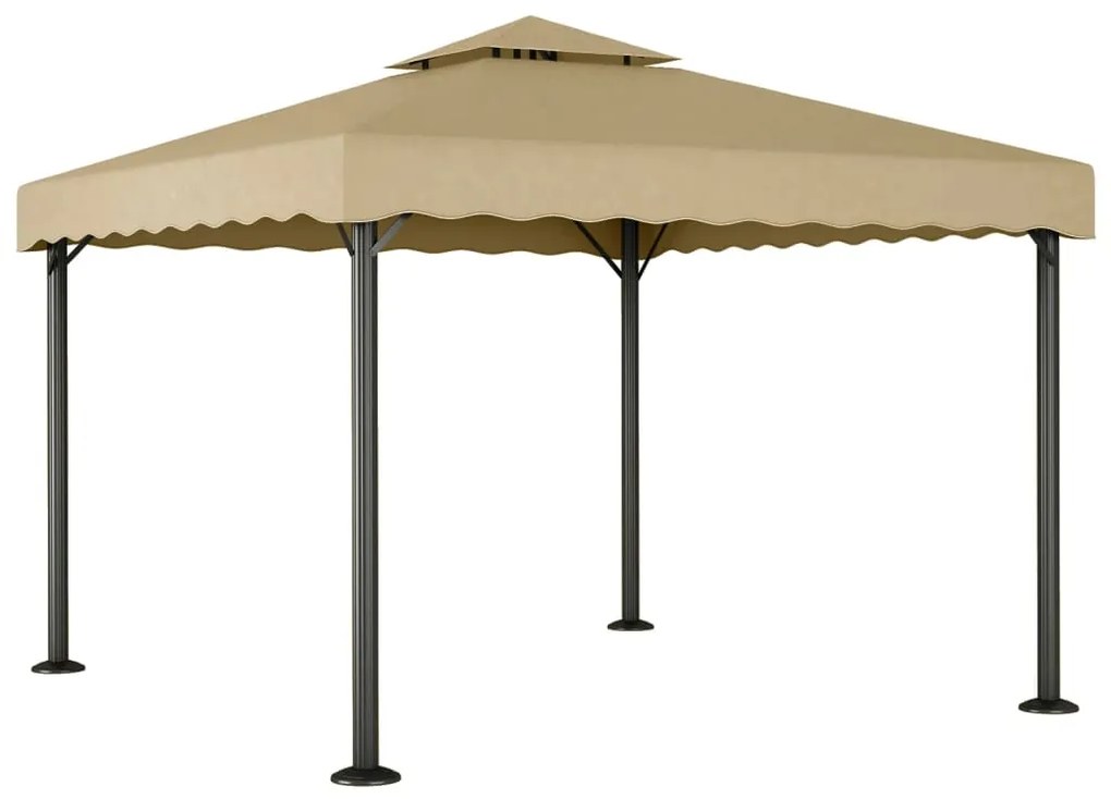 Gazebo 3x3 m alumínio e aço cinzento-acastanhado