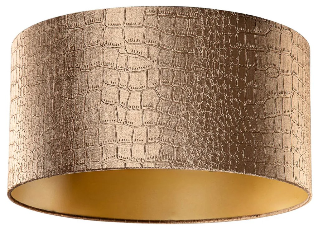 Abajur de Veludo com Design Crocodilo e Interior Dourado 50/50/25