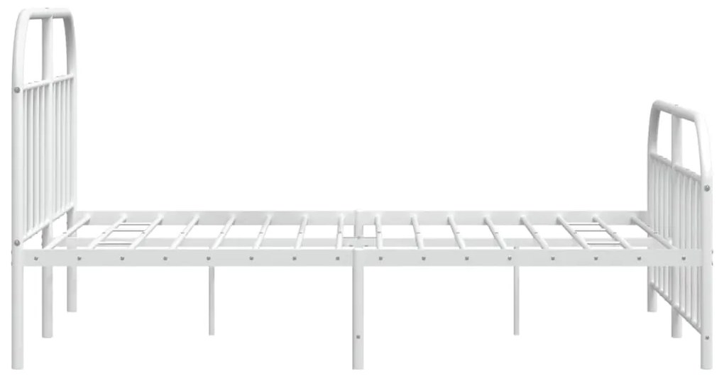 Estrutura de cama com cabeceira e pés 140x190 cm metal branco