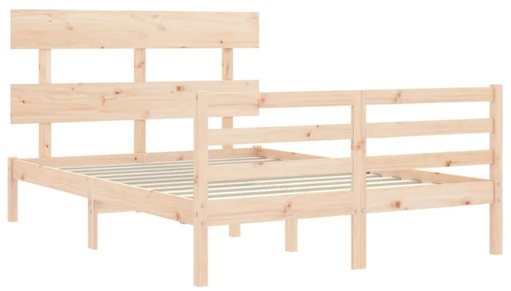 Estrutura de cama com cabeceira 120x200 cmmadeira maciça