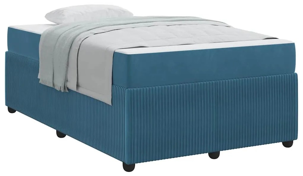 Estrutura de cama com colchão Outros Azul 120 x 190 cm Veludo