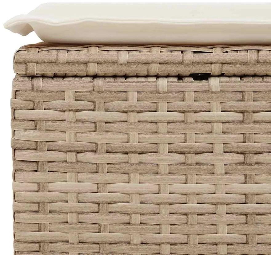 6 pcs conjunto de sofás p/ jardim com almofadões vime PE bege