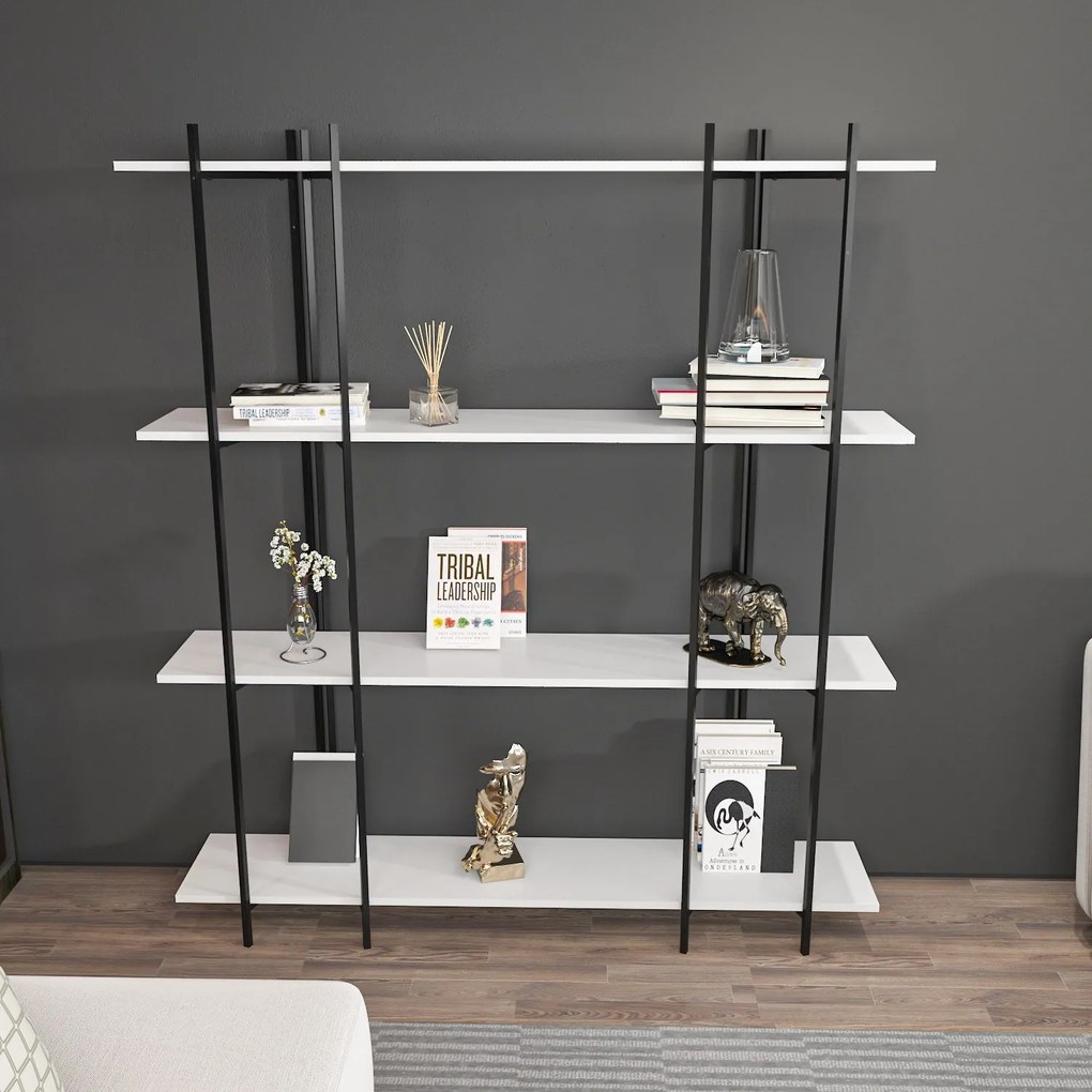 Estante Moss – Branco e Preto – 160x180x29,6 cm