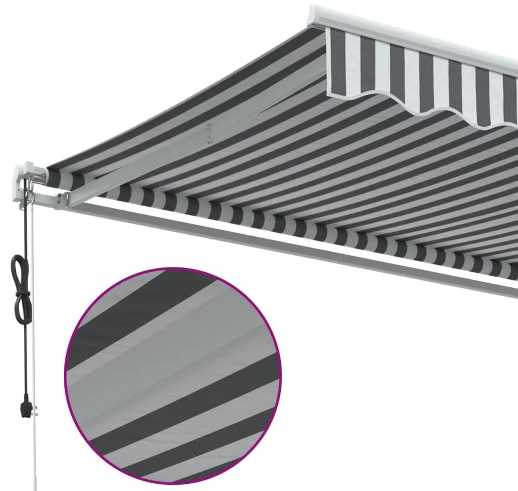 Toldo retrátil automático 300x250 cm antracite e branco
