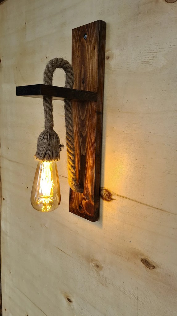 Candeeiro de Parede Ahsap – Nogueira – 45 x 9 x 17 cm