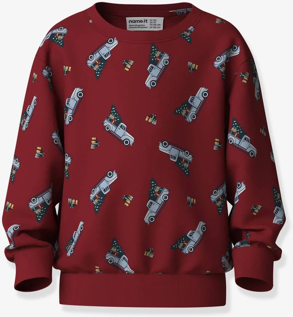 Sweat de Natal name it para menino bordeaux