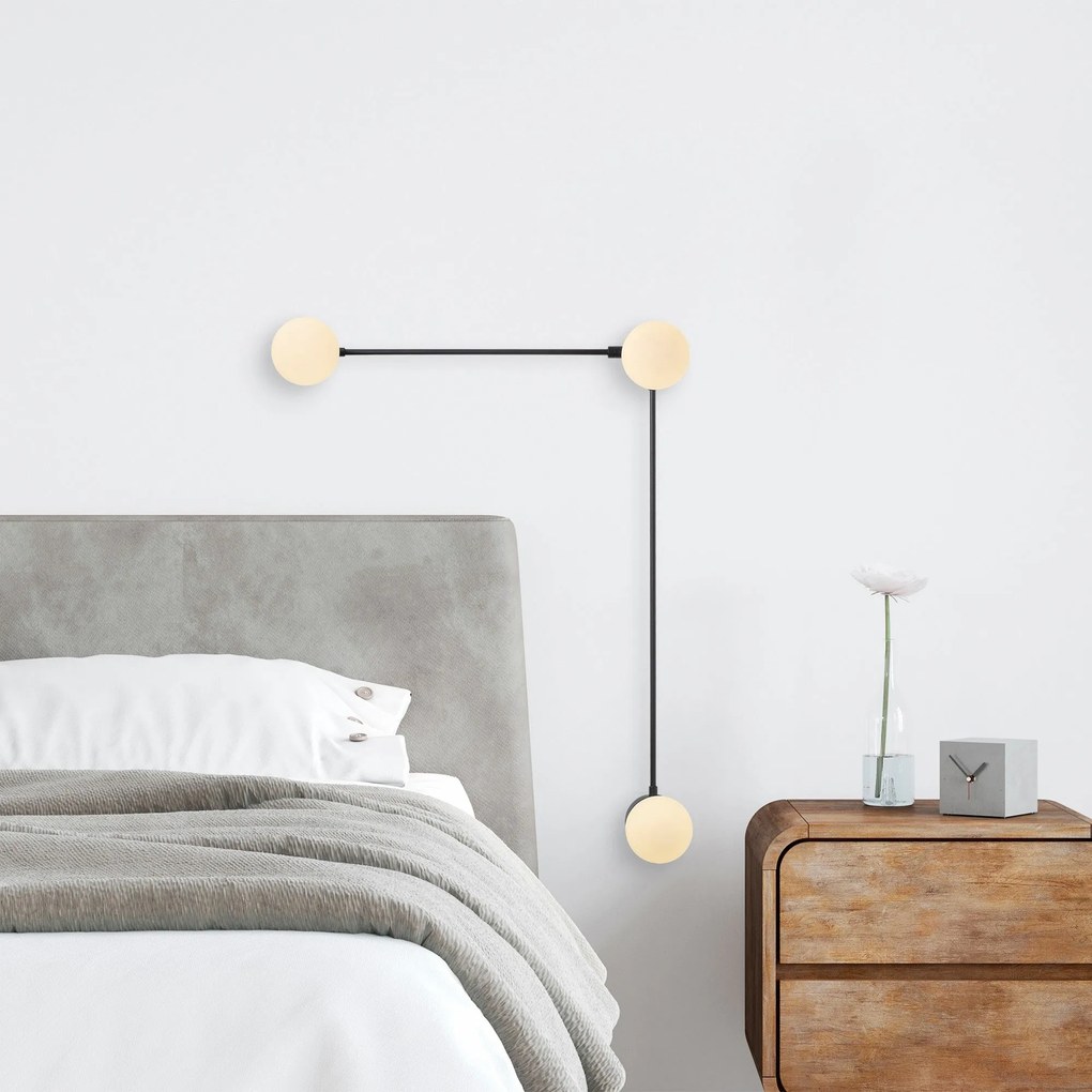 Aplique de Parede Domino – Preto e Creme – 60 x 16 x 78 cm