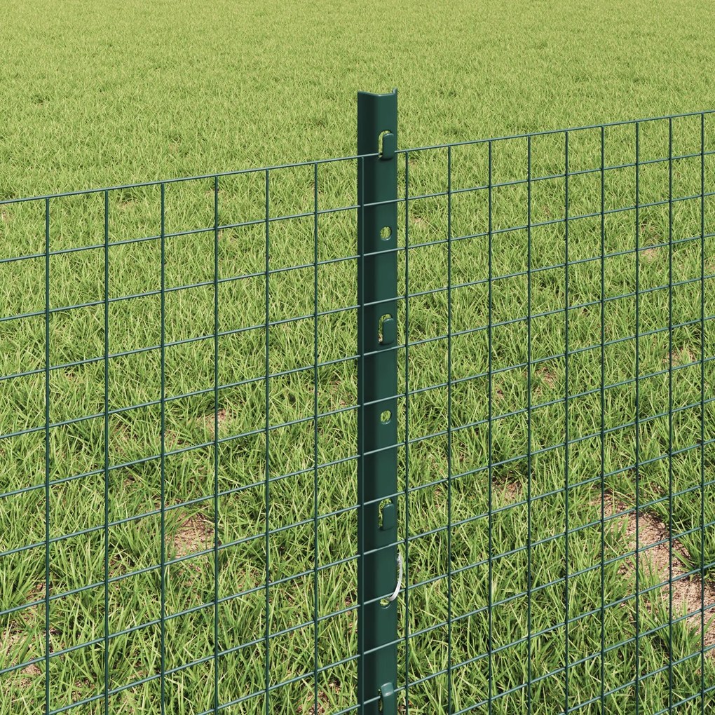 Cerca de Arame Soldado com 44 Postes em U Verde 0.4x100 m Aço