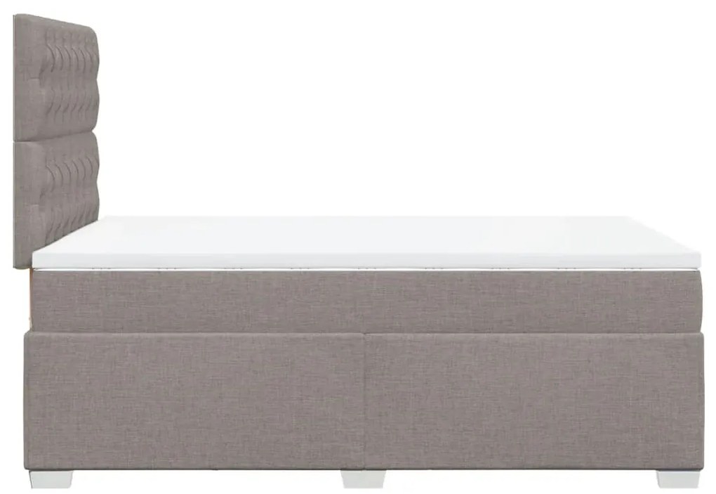 Cama boxspring c/ colchão 120x190cm tecido castanho-acinzentado