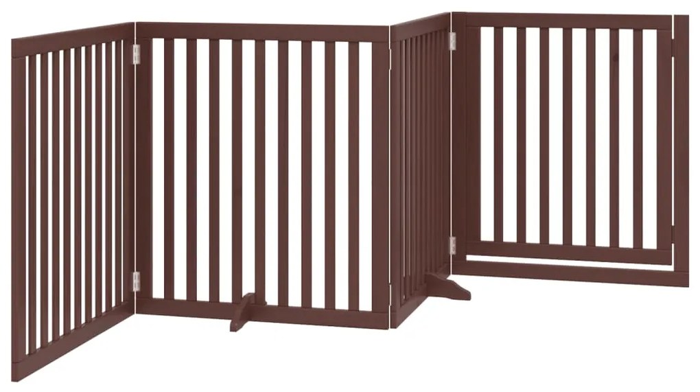 Portão p/ cães c/ porta dobrável 4 painéis 320cm álamo castanho