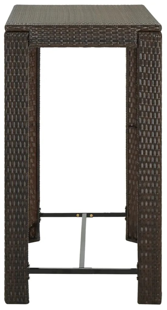 5 pcs conjunto de bar p/ jardim com almofadões vime PE castanho