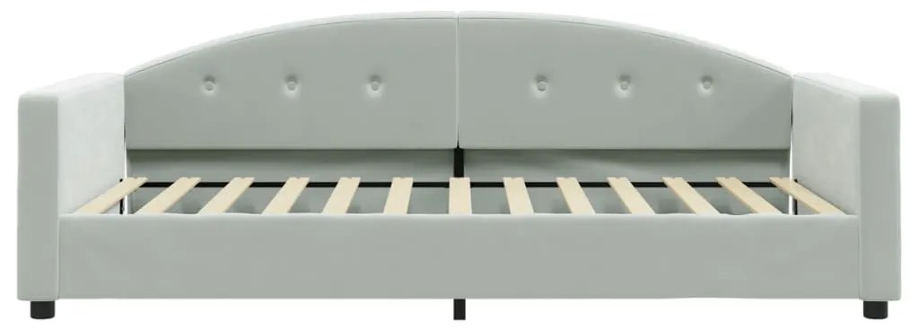 Sofá-cama 100x200 cm veludo cinzento-claro
