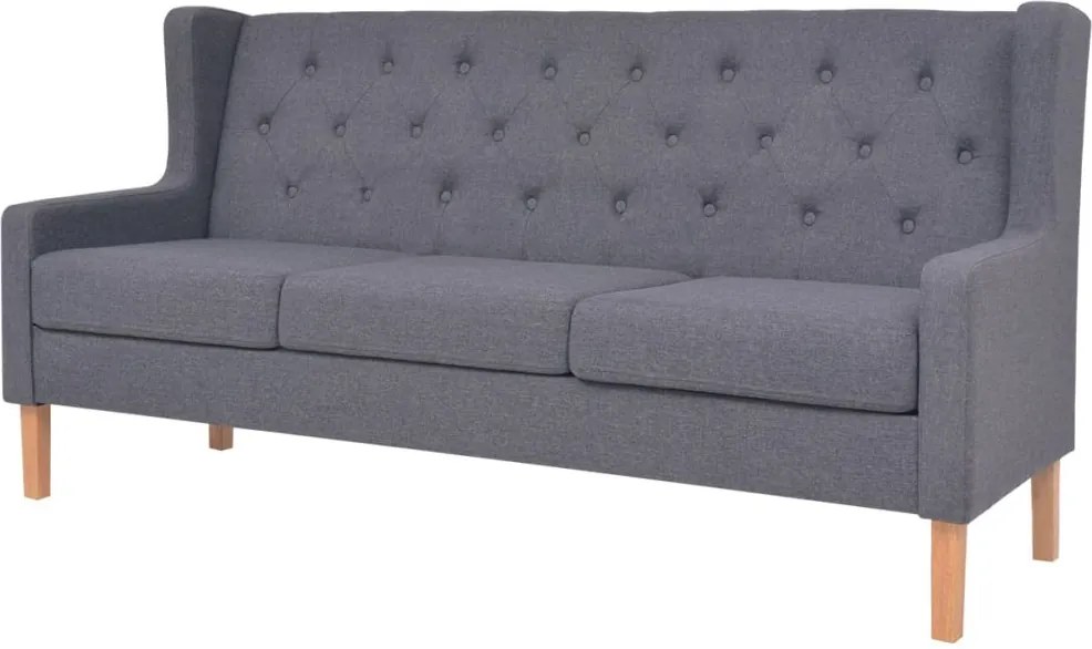 Sofá de 3 lugares tecido cinzento