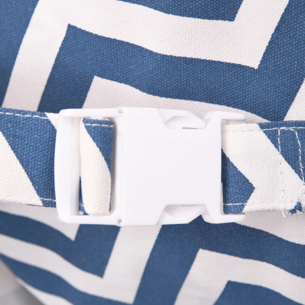 Outsunny Balanço de bebê ajustável em altura com cinto de segurança interno e externo máx. 80 kg Madeira 40x40x180 cm Azul e Branco