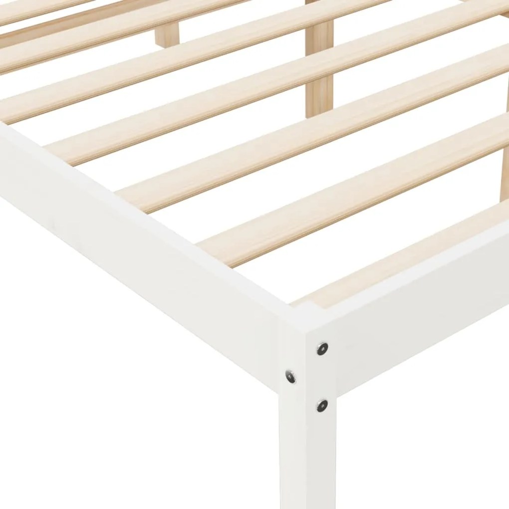 Cama de casal para idosos 135x190 cm pinho maciço branco