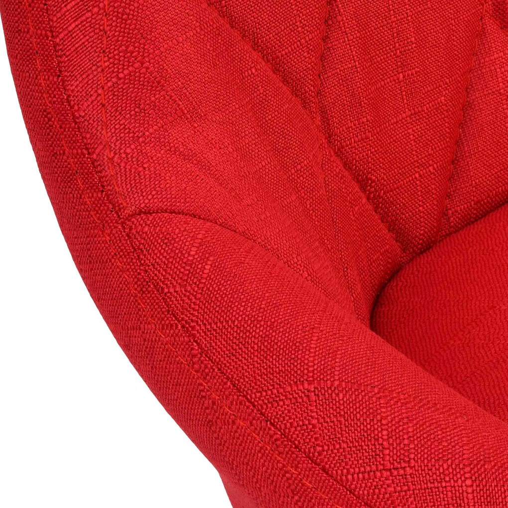 Banco de bar Lazio em tecido e com estrutura preta 46 x 83-104 x 49 cm Vermelho