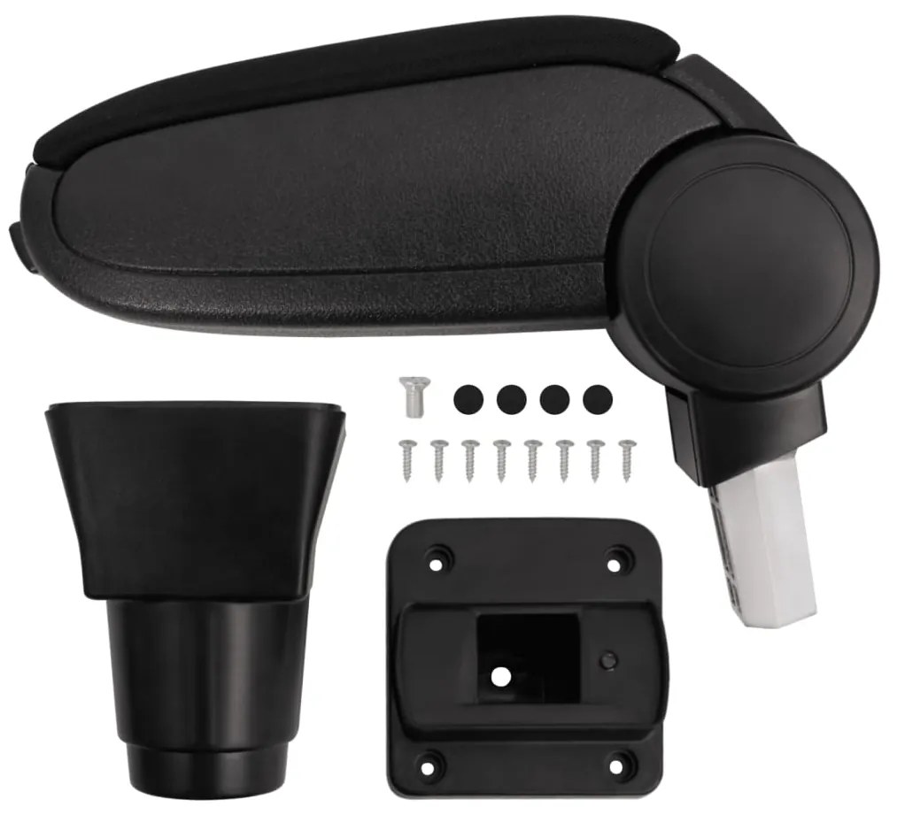 vidaXL Apoio de braço p/ carro 13x32,5x(24-51,5) cm ABS preto