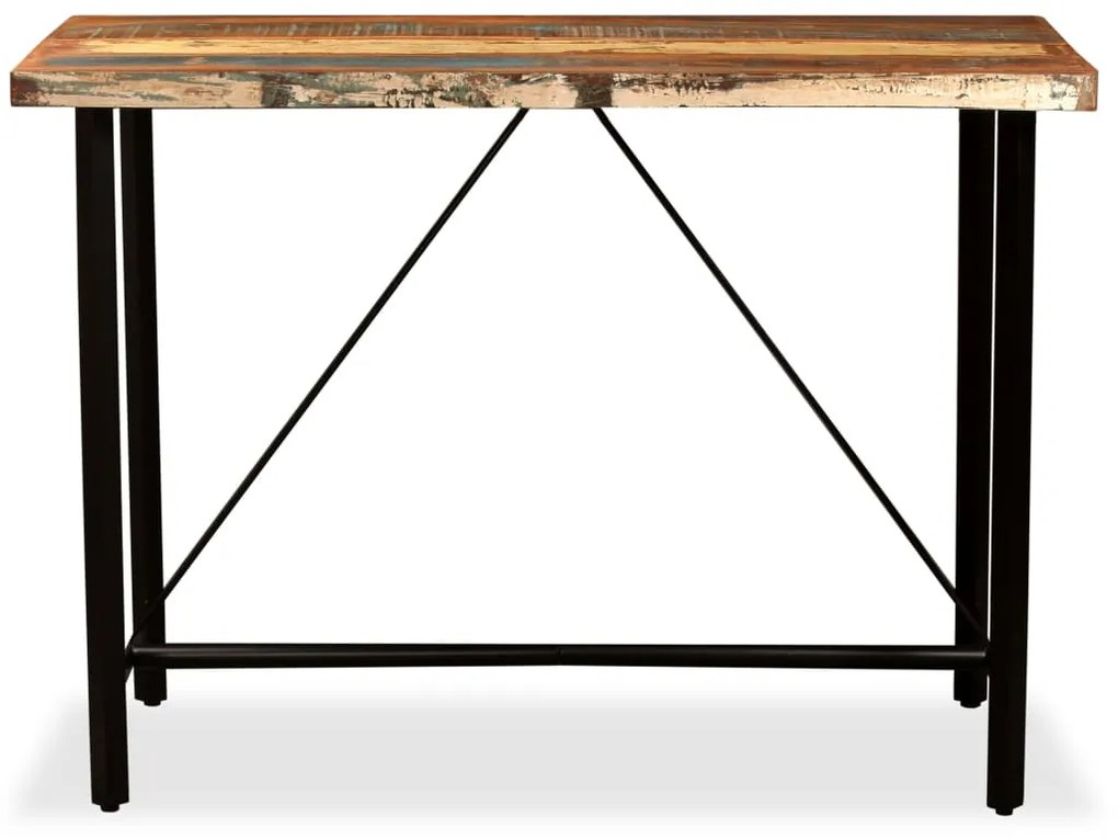 Mesa de bar em madeira reciclada maciça 120x60x107 cm