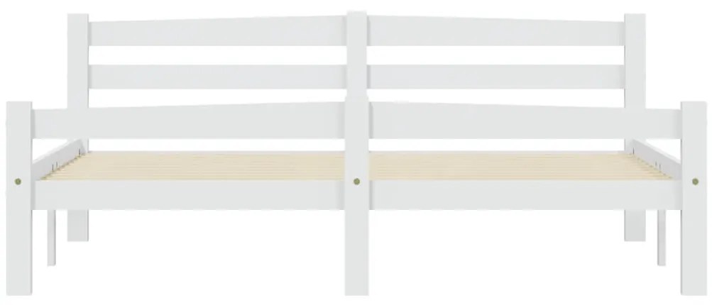 Estrutura de cama em pinho maciço 160x200 cm branco