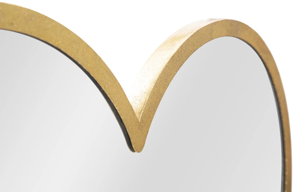 ESPELHO DE PAREDE GLAM CORAÇÃO DUPLO 65X2X50 CM DOURADO