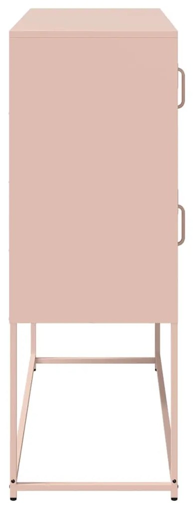 Aparador 100,5x39x107 cm aço laminado a frio rosa