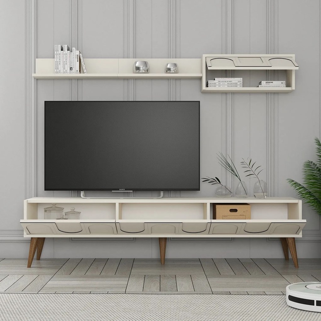Unidade TV Lyon – Creme e Nogueira – 180x44x35 cm