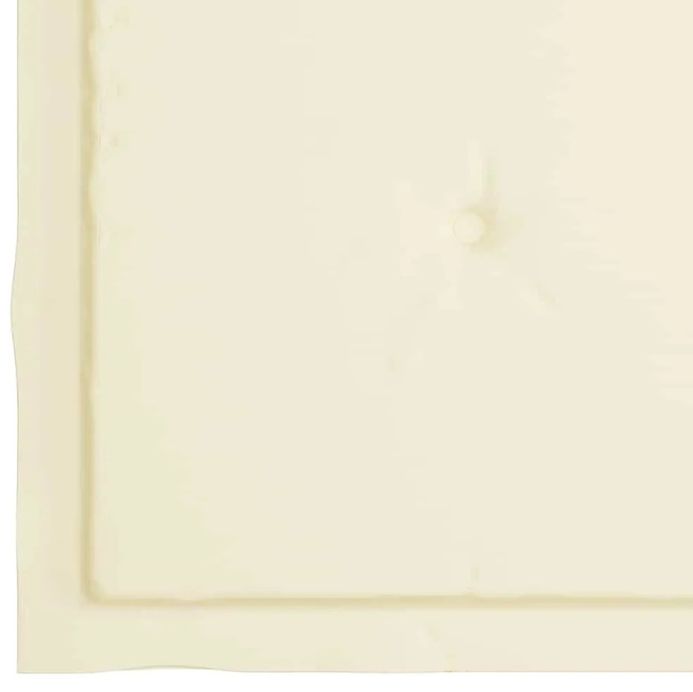 Cadeiras de jardim c/ almofadões creme 4 pcs teca maciça