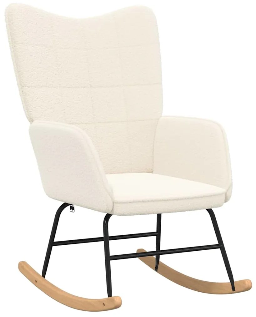 Cadeira Relaxante vidaXL Creme em Tecido Laço de Lã