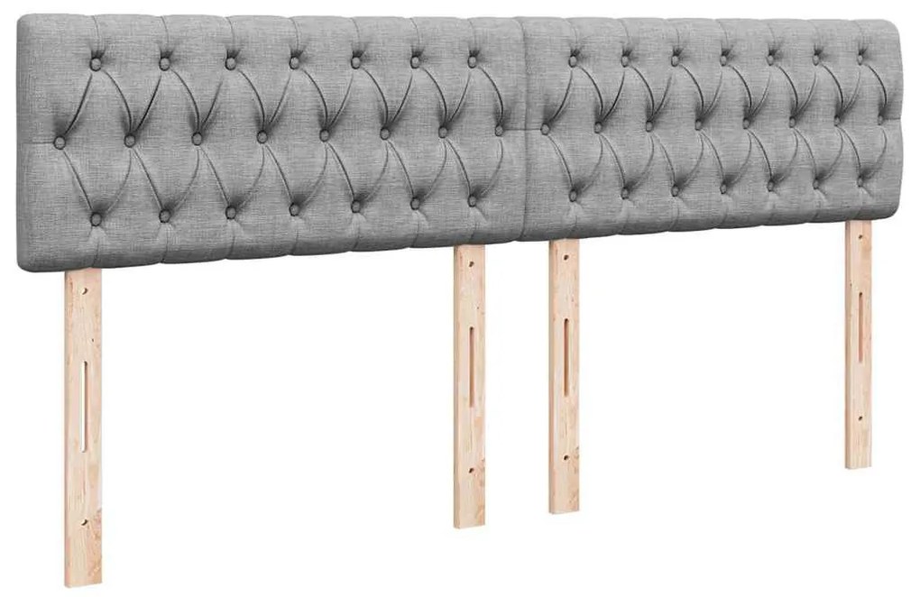 Cama otomana com colchão 160x200 cm tecido cinzento claro