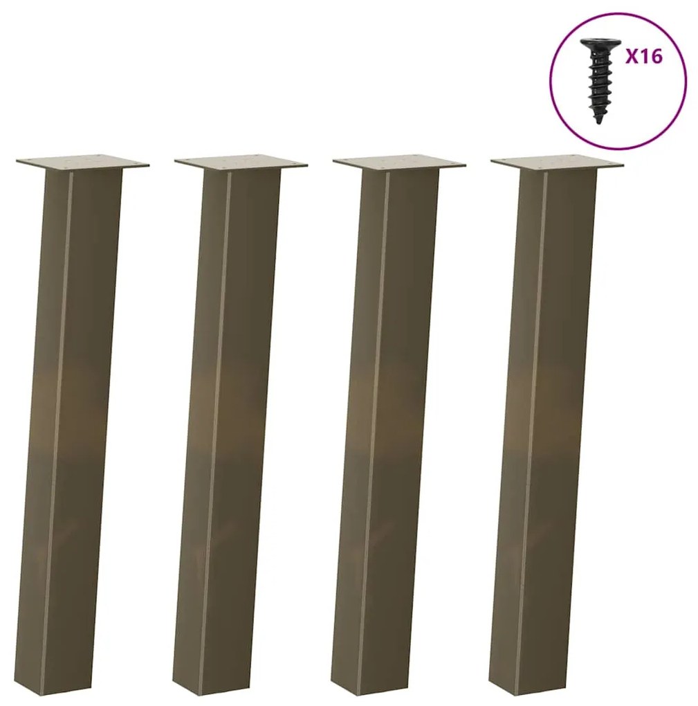 Pés de mesa de console 4 peças aço natural 72 cm aço