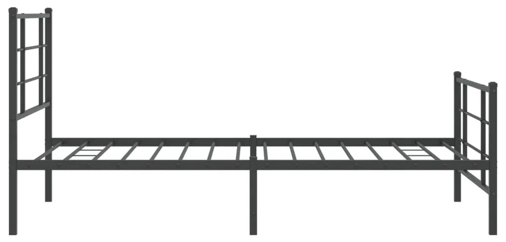 Estrutura de cama com cabeceira e pés 100x190 cm metal preto