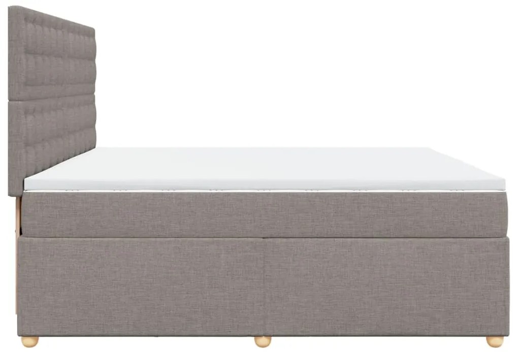 Cama com molas/colchão 200x200 cm tecido castanho-acinzentado