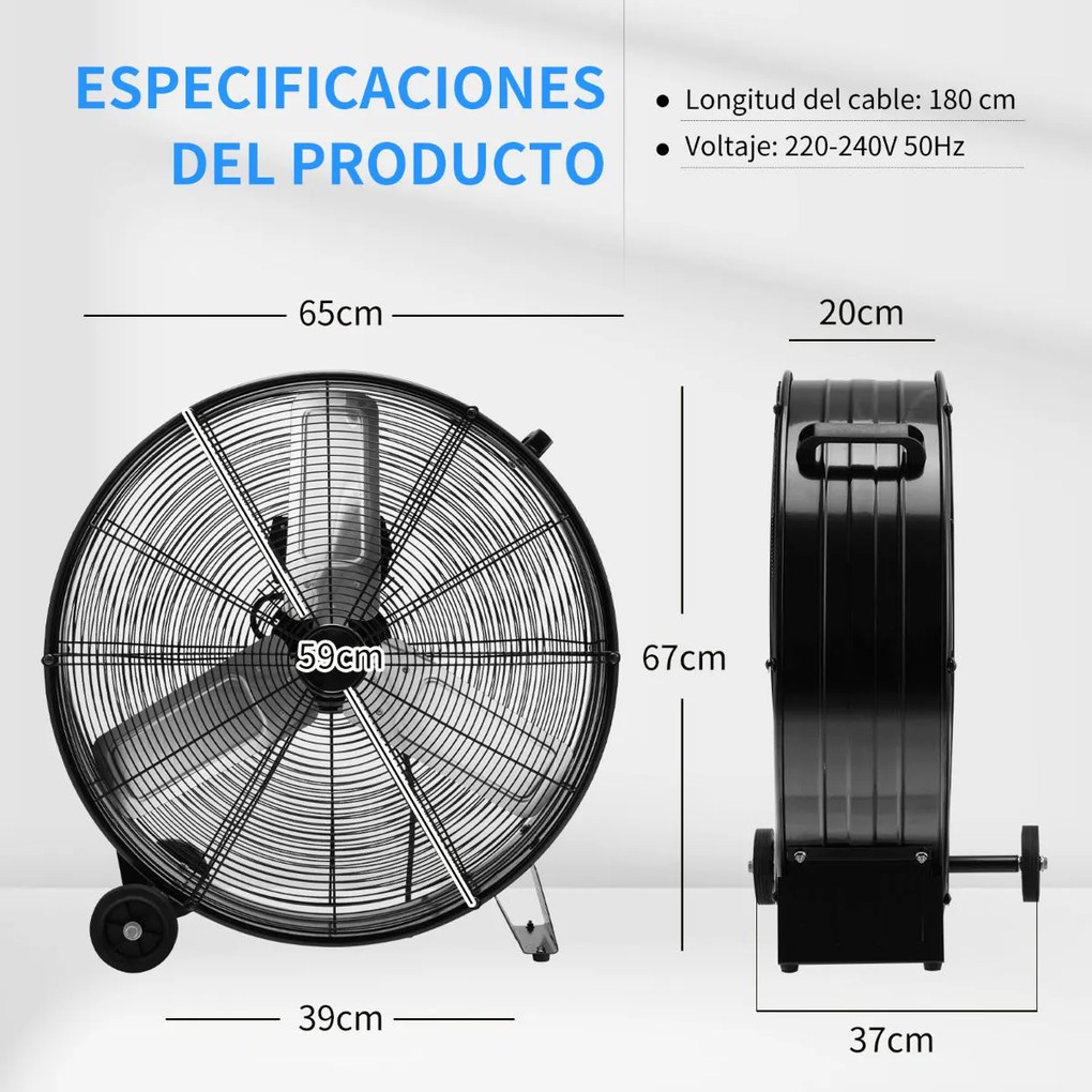 Ventilador de Tambor Industrial "Mjölnir" com 3 Velocidades