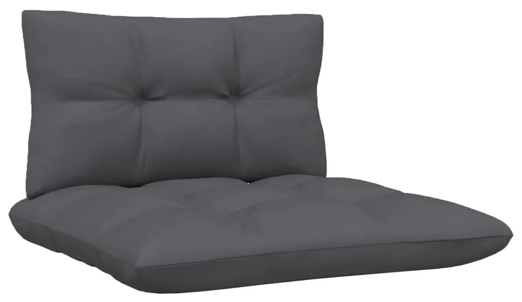 13 pcs conj. lounge de jardim com almofadões antracite pinho