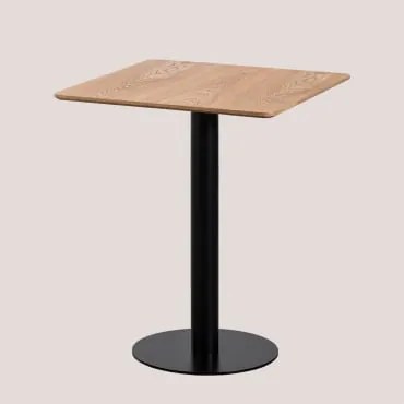 Mesa De Bar Quadrada Em Chapa De Freixo Frappe ↔︎ 60 Cm & Preto - Sklum