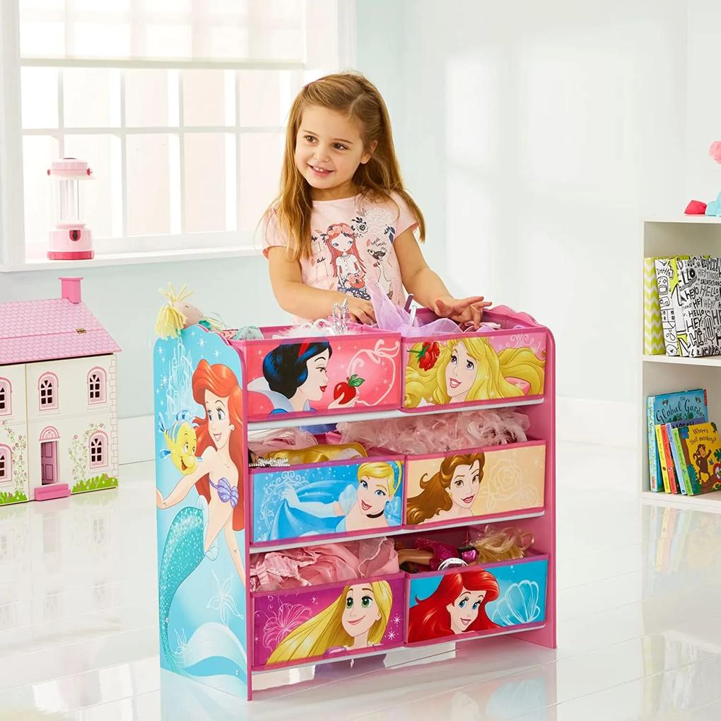 Móvel de armazenamento infantil, madeira, Princesas 60 cm x 63,5 cm x 30 cm ROSA