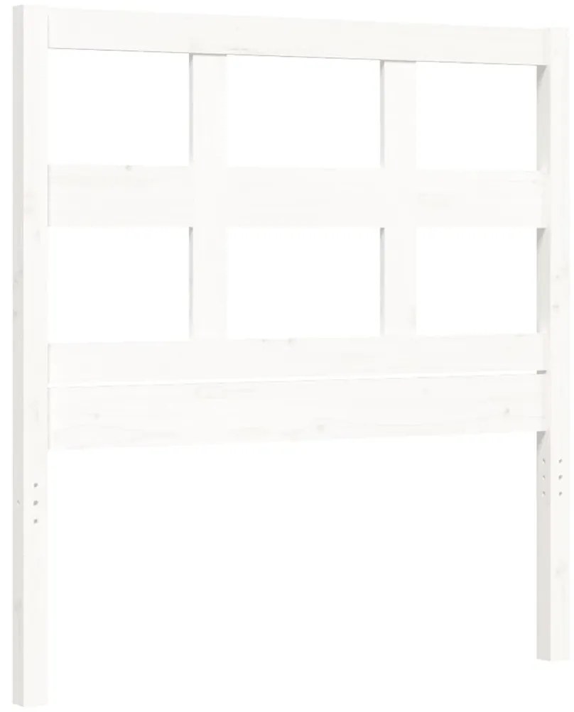 Cama sem colchão 90x200 cm madeira de pinho maciça branco