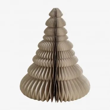 Árvore De Natal Em Papel Noelle Crema Linho & ↑31 Cm - Sklum