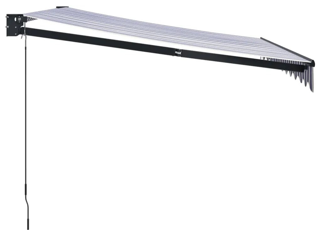 Toldo retrátil 3,5x2,5 m tecido e alumínio azul e branco