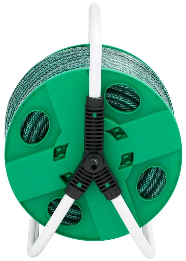 Enrolador independente com mangueira de 30 m PVC verde