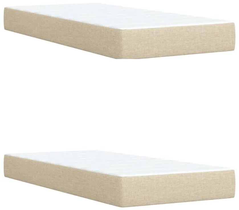 Cama com molas/colchão 200x200 cm tecido cor creme