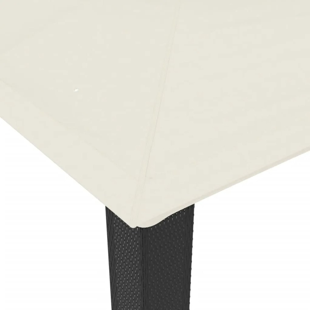 Gazebo com telhado duplo 3,94x2,96 m aço creme