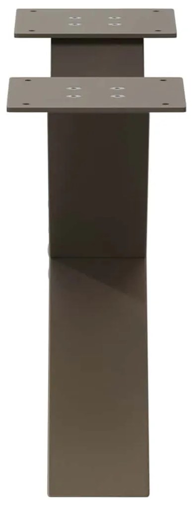 Pés para mesa de centro em formato de X, 2 peças, aço natural, 60x(30-